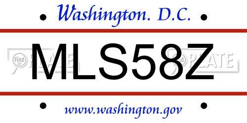 MLS58Z District Of Columbia License Plate