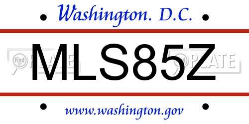 MLS85Z District Of Columbia License Plate