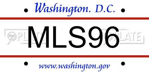 MLS96 District Of Columbia License Plate