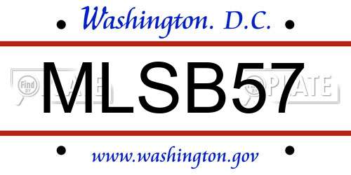 MLSB57 District Of Columbia License Plate