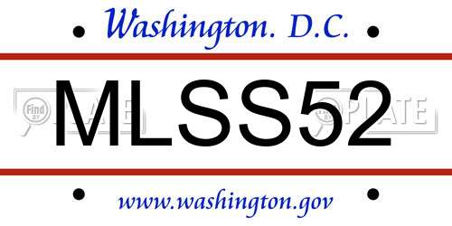 MLSS52 District Of Columbia License Plate
