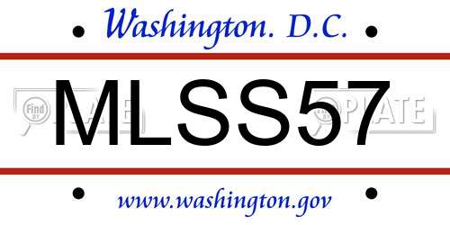 MLSS57 District Of Columbia License Plate