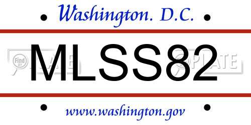 MLSS82 District Of Columbia License Plate