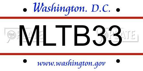 MLTB33 District Of Columbia License Plate