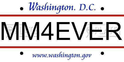 MM4EVER District Of Columbia License Plate