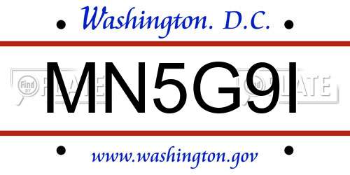 MN5G9I District Of Columbia License Plate