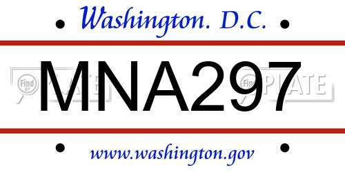 MNA297 District Of Columbia License Plate