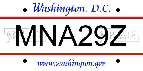 MNA29Z District Of Columbia License Plate