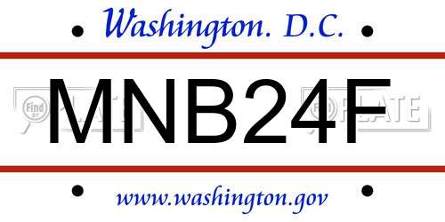 MNB24F District Of Columbia License Plate