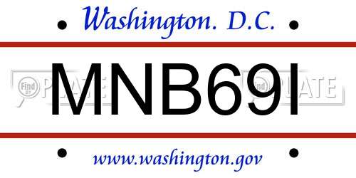 MNB69I District Of Columbia License Plate