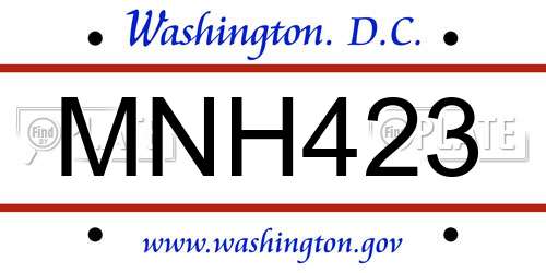 MNH423 District Of Columbia License Plate