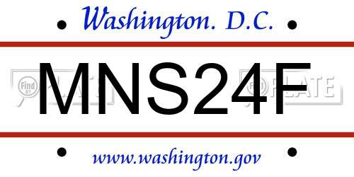 MNS24F District Of Columbia License Plate