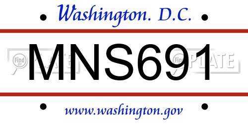 MNS691 District Of Columbia License Plate