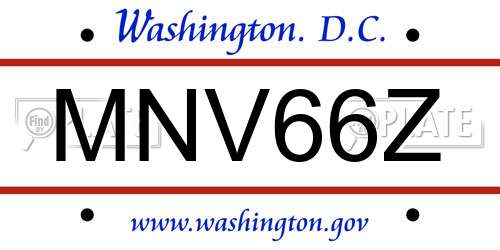 MNV66Z District Of Columbia License Plate