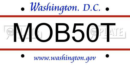 MOB50T District Of Columbia License Plate