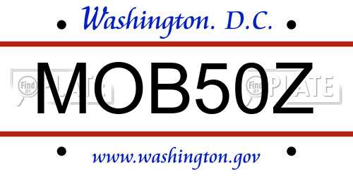 MOB50Z District Of Columbia License Plate