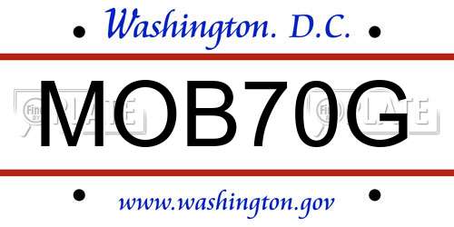 MOB70G District Of Columbia License Plate