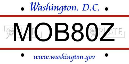 MOB80Z District Of Columbia License Plate