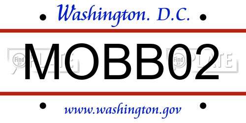 MOBB02 District Of Columbia License Plate