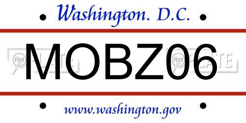 MOBZ06 District Of Columbia License Plate