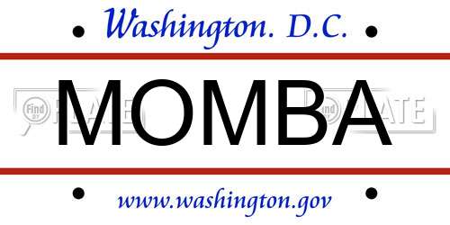 MOMBA District Of Columbia License Plate