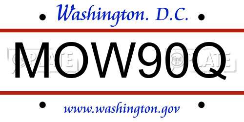 MOW90Q District Of Columbia License Plate