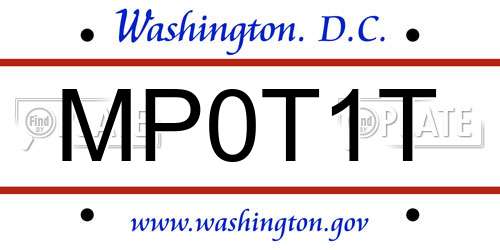 MP0T1T District Of Columbia License Plate