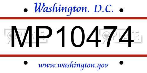 MP10474 District Of Columbia License Plate
