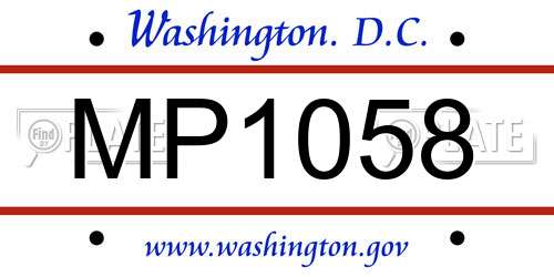 MP1058 District Of Columbia License Plate