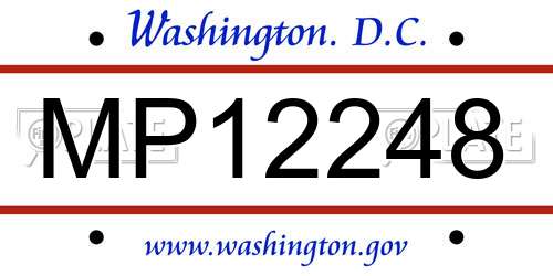 MP12248 District Of Columbia License Plate