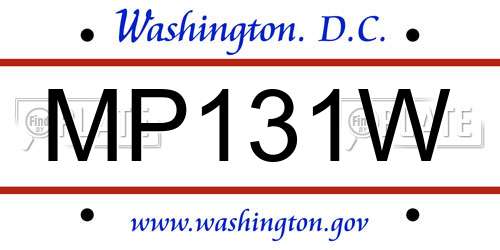 MP131W District Of Columbia License Plate