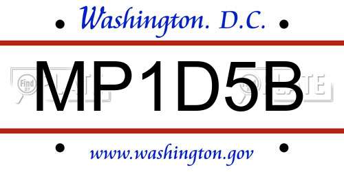 MP1D5B District Of Columbia License Plate