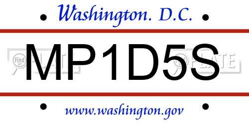 MP1D5S District Of Columbia License Plate