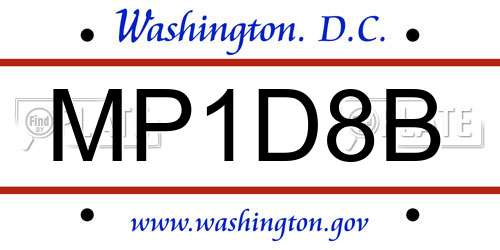 MP1D8B District Of Columbia License Plate