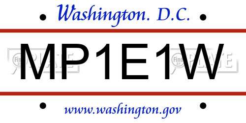 MP1E1W District Of Columbia License Plate