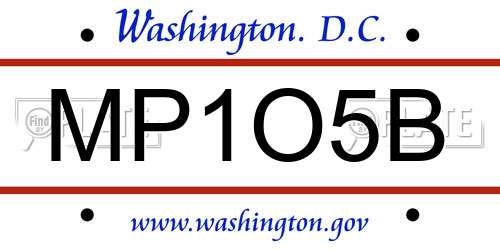 MP1O5B District Of Columbia License Plate