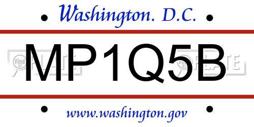 MP1Q5B District Of Columbia License Plate