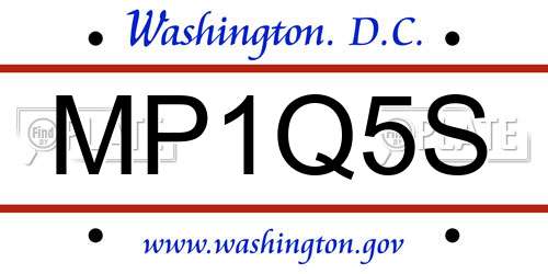 MP1Q5S District Of Columbia License Plate