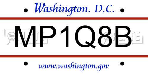 MP1Q8B District Of Columbia License Plate