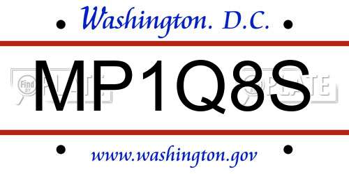 MP1Q8S District Of Columbia License Plate