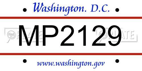 MP2129 District Of Columbia License Plate