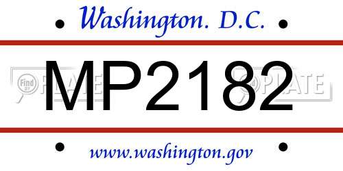 MP2182 District Of Columbia License Plate