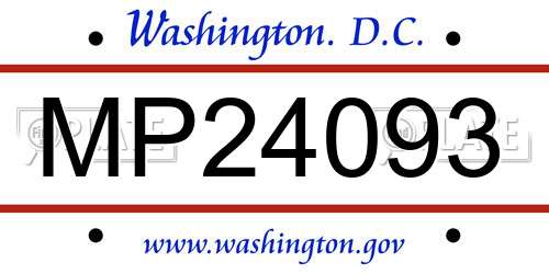 MP24093 District Of Columbia License Plate