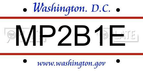 MP2B1E District Of Columbia License Plate