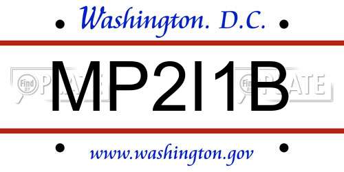 MP2I1B District Of Columbia License Plate