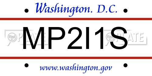 MP2I1S District Of Columbia License Plate