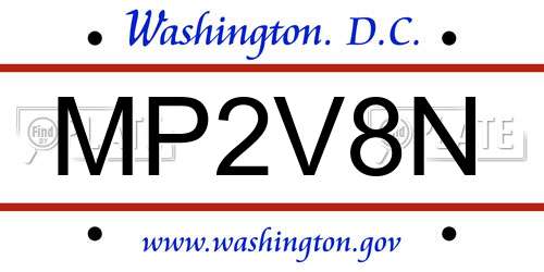 MP2V8N District Of Columbia License Plate