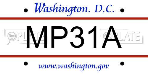 MP31A District Of Columbia License Plate