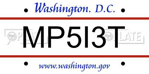 MP5I3T District Of Columbia License Plate