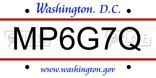 MP6G7Q District Of Columbia License Plate